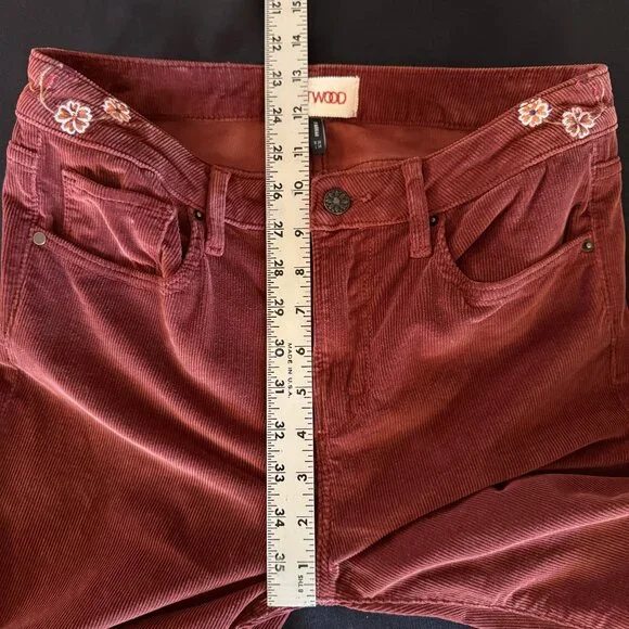 Free People x Driftwood Farrah Embroidered Cord Jeans Sz 28 - Picture 10 of 15